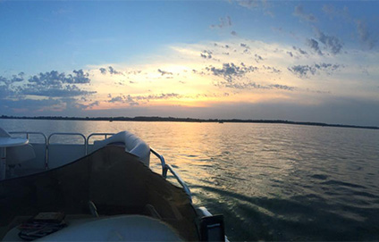 Sunset view at Gun Lake.